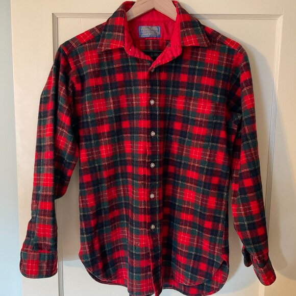 VIntage Pendelton Mens Shirt Jacket Wool Tartan Medium - Picture 13 of 15